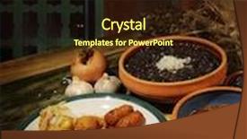  Presentation with cuban - Beautiful presentation theme featuring detail of typical cuban dishes on tropical restaurant atmosphere backdrop and a wine colored foreground
