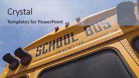  Presentation with school bus - Presentation design featuring detail of typical school bus background and a light blue colored foreground