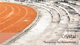  Presentation with running track lanes - Colorful PPT theme enhanced with detail of university running track backdrop and a lemonade colored foreground