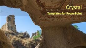  Presentation with multicolor - PPT theme consisting of detail-of-unknown-cave-chirch background and a tawny brown colored foreground