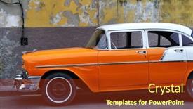 Presentation with classic car - Slide set consisting of detail-of-vintage-classic-american background and a tawny brown colored foreground
