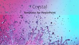  Presentation with neon - Presentation design with detail-of-water-waves-highlighted background and a light blue colored foreground