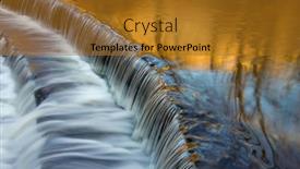  Presentation with cool - Presentation theme enhanced with detail-of-waterfall-with-warm background and a  colored foreground