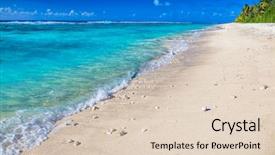  Presentation with pacific islands - Slides enhanced with detail of waves on deserted background and a  colored foreground