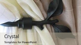  Presentation with decor - Amazing PPT theme having detail of window decor curtains backdrop and a mint green colored foreground