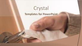  Presentation with wipe - Cool new presentation theme with detail-of-woman-hand-cleaning backdrop and a cream colored foreground