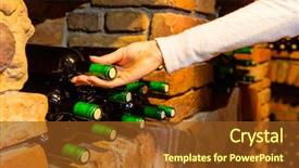  Presentation with cellar - Slides consisting of detail of woman hand taking background and a tawny brown colored foreground