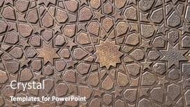  Presentation with traditional wood - PPT theme consisting of detail-of-wooden-door background and a  colored foreground