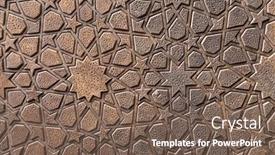  Presentation with islamic geometric - Slide set having detail-of-wooden-door background and a violet colored foreground