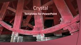  Presentation with dredge - Presentation design with detail-of-wooden-paddle-wheel background and a tawny brown colored foreground