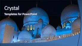  Presentation with uae - Theme having detail on a uae mosque background and a navy blue colored foreground
