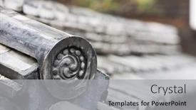  Presentation with end - Theme having detail on end of roof gable in japan background and a light gray colored foreground