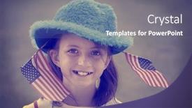  Presentation with patriotic - Audience pleasing slide deck consisting of detail-portrait-of-girl backdrop and a gray colored foreground