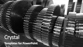  Presentation with machines - Presentation featuring detail row or stee metal background and a dark gray colored foreground