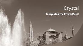  Presentation with istanbul - Presentation design featuring detail-shot-from-ayasofia-mosque background and a dark gray colored foreground
