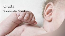  Presentation with baby - Slide set having detail-shot-of-a-cropped background and a white colored foreground