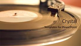  Presentation with record player - Theme having detail shot of a record background and a gold colored foreground