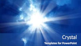  Presentation with shining - Audience pleasing PPT theme consisting of detail shot of blue sky and the sun shining backdrop and a ocean colored foreground