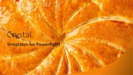  Presentation with french pastry - Theme enhanced with detail-shot-of-epiphany-cake background and a gold colored foreground