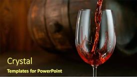  Presentation with bottle red wine - Presentation design with detail-shot-of-pouring-red background and a wine colored foreground