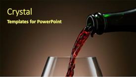  Presentation with bottle red wine - Colorful presentation theme enhanced with detail-shot-of-pouring-red backdrop and a wine colored foreground