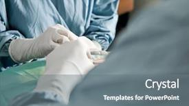  Presentation with scrubs - Amazing presentation design having detail shot of their hand backdrop and a gray colored foreground