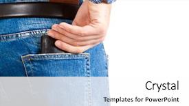  Presentation with e wallet - Amazing PPT theme having wallet in man's back backdrop and a white colored foreground