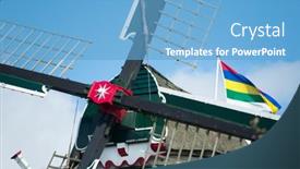  Presentation with windmill - Presentation theme consisting of detail-windmill-at-dutch-wadden background and a light blue colored foreground