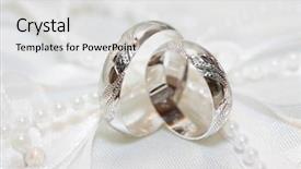  Presentation with golden wedding - Theme featuring detail with beautiful golden ring background and a light gray colored foreground