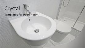  Presentation with bathroom - Presentation theme enhanced with detail with white mosaic tiles background and a light gray colored foreground