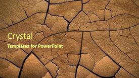  Presentation with climate change - Amazing PPT theme having detailed-cracked-soil-showing backdrop and a tawny brown colored foreground