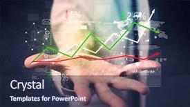  Presentation with financial market - Amazing slides having detailed financial plan backdrop and a navy blue colored foreground