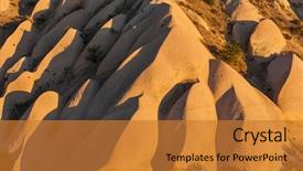  Presentation with cappadocia - PPT layouts enhanced with detailed photo of vivid rock formations shaped by a morning light - seen from above in cappadocia turkey background and a gold colored foreground