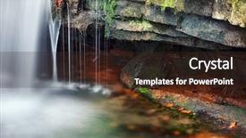  Presentation with waterfall - Presentation theme having detailed view of a beautiful fresh waterfall background and a wine colored foreground