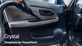  Presentation with trim - Presentation design with detailing cleaning door trim background and a wine colored foreground