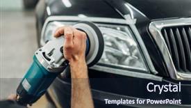  Presentation with machine - Theme having detailing of car headlights background and a wine colored foreground