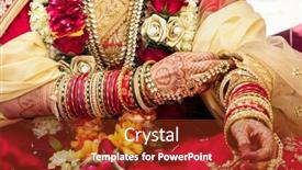  Presentation with hindu - Slide deck featuring details-accessories-bride-from-traditional background and a tawny brown colored foreground