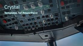  Presentation with cockpit - PPT layouts featuring details-of-a-commercial-airliner background and a ocean colored foreground