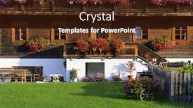  Presentation with farm house - PPT theme featuring details of a traditional farm house in south tirol italy europe background and a tawny brown colored foreground