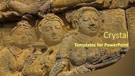  Presentation with borobudur temple - Slide set featuring borobudur in magelang central java background and a tawny brown colored foreground