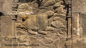  Presentation with borobudur temple - Presentation consisting of borobudur in magelang central java background and a coral colored foreground