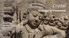  Presentation with borobudur temple - Beautiful presentation design featuring details of ancient buddhist temple of borobudur in magelang central java indonesia backdrop and a coral colored foreground