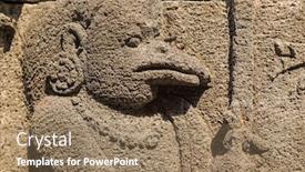  Presentation with borobudur temple - Cool new slides with details-of-ancient-buddhist-temple backdrop and a coral colored foreground