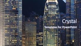  Presentation with hong kong - Slide deck consisting of details of business buildings night background and a  colored foreground