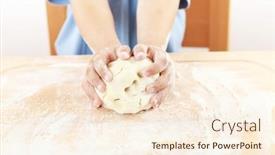  Presentation with children hands - Slide deck enhanced with details of children's hands kneading dough background and a cream colored foreground