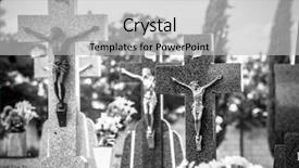  Presentation with jesus christ - Beautiful slides featuring details of crosses and tomb backdrop and a light gray colored foreground
