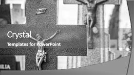  Presentation with angels - Theme with details of crosses and tomb background and a gray colored foreground