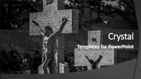  Presentation with jesus christ - Theme enhanced with details of crosses and tomb background and a dark gray colored foreground