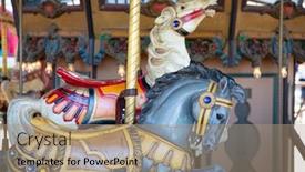  Presentation with horse - Slides enhanced with details-of-fairground-carousel-horse background and a coral colored foreground