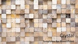  Presentation with marble tile texture stone wall - Presentation theme enhanced with details of sand stone texture background and a coral colored foreground